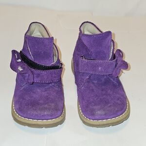 Little Eric Purple Suede Soft Booties Baby
